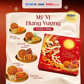 [HSD: 08.10.2026] - [Hộp 4 bánh 150gr] Bánh Trung Thu KIDO Mỹ Vị Hưng Vượng