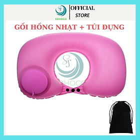 Mua  CHỌN MÀU-VẢI NHUNG -KÈM TÚI-Gối hơi kê cổ bơm tự động  mềm mại  thiết kế hình chữ U giúp giảm đau cổ  có nút cài  phù hợp cho văn phòng và du lịch