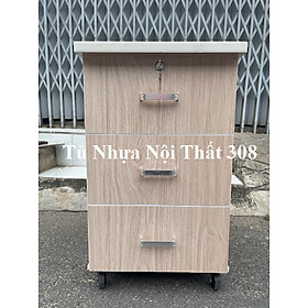 Tủ, Kệ Đầu Giường Nhựa Đài Loan Cao 70cm Ngang 42cm Sâu 42cm Màu Xoan Đào K115