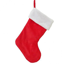 10X Classic Red and White Velvet Christmas Stocking for Holiday Xmas Party Decor