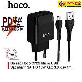 Mua Bộ sạc Hoco C72Q  hỗ trợ sạc nhanh 3A  PD 18W  tương thích với nhiều thiết bị điện thoại