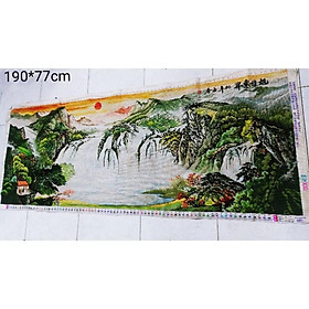 Mua (Đã Thêu) Tranh Thêu Chữ Thập Phong Cảnh Thiên Nhiên Non Nước Kín