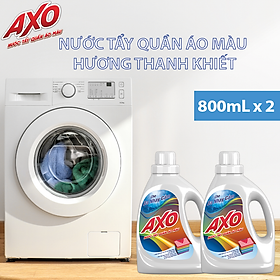 Combo 2 chai Axo Thanh Khiết 800ml - Nước tẩy quần áo an toàn với da em bé/ da nhạy cảm