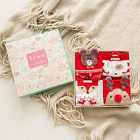 Hộp 4 đôi tất giáng sinh vớ giáng sinh siêu đáng yêu 