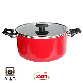 Nồi chống dính vân đá cao cấp Hàn Quốc SeoulCook dày dặn, quai chống nóng, nắp kính cường lực viền inox chắc chắn - Hàng chính hãng