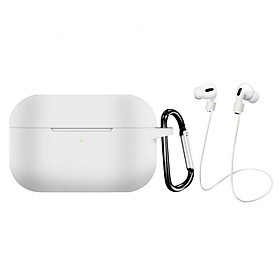 Bộ phụ kiện 3 món gồm vỏ bao silicon bảo vệ tai nghe Airpods Pro, dây nối chống mất chống rớt tai nghe, móc gắn balo, túi xách