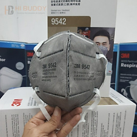 Khẩu Trang Lọc Bụi Kháng Khuẩn Than Hoạt Tính Bảo Vệ Hô Hấp 3M 9542 KN95, AS/ANZS P2, 25 Cái/Hộp - Dây Đeo Qua Đầu