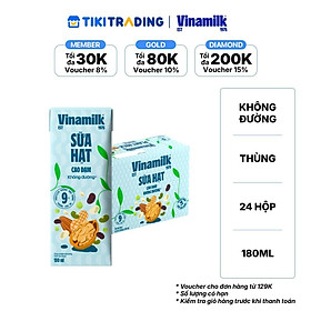 Thùng 24 hộp Sữa hạt Cao đạm không đường Vinamilk 180ml