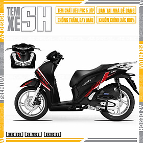 Tem Rời Dán Xe SH Mẫu Project AMG | SH26 | Decal Chế Xe Máy Chất Liệu PVC Cao Cấp
