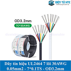 Mua Dây tín hiệu 7 lõi 2464 30AWG 7*0.10TS vỏ PVC 80 độ OD 3.2mm (1 mét)