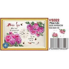 Mua Tranh đính đá đồng hồ phúc lộc cá chép VS322 - 90 x 60 cm - chưa đính