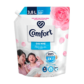 Nước Xả Vải Comfort Dịu Nhẹ Thơm Dịu Êm Cho Cả Gia Đình 3.6L