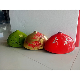 Mua Bình dẹp cánh quạt sơn mài Thanh Bình Lê 16.5x24 cm kiểu lạ mắt cắm hoa  trang trí nhà cửa  văn phòng  kệ tủ  làm quà tặng ý nghĩa