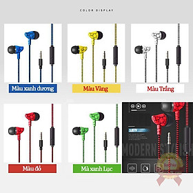 Mua Tai Nghe Điện Thoại nhét tai in ear có kèm Mic Super Bass Dây Bọc Dù Chống Rối Nghe Gọi Qual