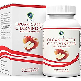 Organic Apple Cider Vinegar Pills – Bloating Relief and Weight Loss – Hunger Suppressant for Women and Men – May Assist with Detox Cleanse, Weight Loss, and Healthy Digestion – 1500 mg - 120 caps