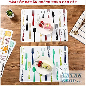 Tấm lót bàn ăn bát đĩa chống nóng chống bẩn cách nhiệt cao cấp uốn dẻo 30x40cm GD398-LotBanAn (mẫu ngẫu nhiên)