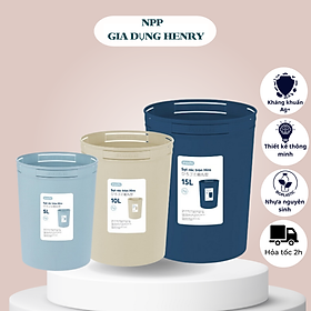 Sọt Rác Hiro, Thùng Đựng Rác 5L – 10L – 15L Dạng Tròn Sang Trọng Inochi - 10L