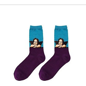Men Winter Fashion Retro Oil Painting Art Happy Socks