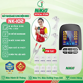 Máy Massage Xung Điện Trị Liệu Nikio NK-102 - 8 Miếng Dán Mát Xa Giảm Đau Nhức Toàn Thân Với Công Nghệ Điện Xung Mới - Đèn Hồng Ngoại Hỗ Trợ Trị Viêm Mũi Dị Ứng, Viêm Xoang - Pin Sạc Không Dây Tiện Lợi