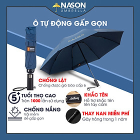 Ô tự động thông minh hai chiều Nason Umbrella phiên bản V3 chống gió cấp 6, ô gấp ngược, tối ưu hóa khả năng chắn nước