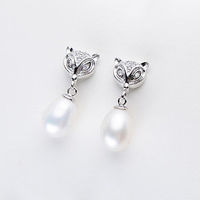 Bông Khuyên Tai Ngọc Trai - Kiểu Treo Lắc - Tinh Tế - Trang Sức Cô Tấm - HOLY PEAL - COTAM15041 - Bạc Ý S925 Nạm Ziconia