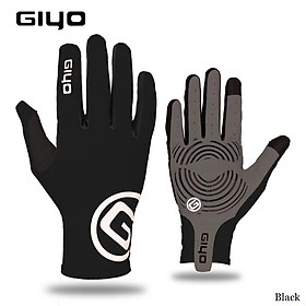 Giyo găng tay đạp xe toàn bộ ngón tay găng tay chống trượt dài mtb găng tay xe đạp lycra vải găng tay thiết bị đạp xe Color: Black Size: XL
