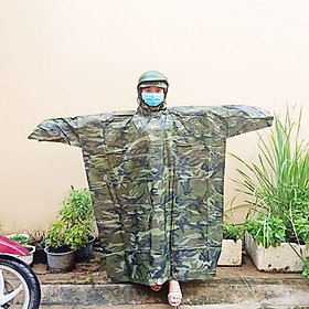Mua Áo Mưa Cánh Dơi Rằn Ri Cao Cấp  Áo Mưa Xẻ Tà Màu Lính Siêu Dày  Phù Hợp Nam Và Nữ  Có Túi Đựng