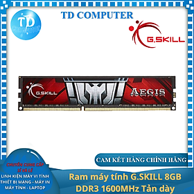 Ram máy tính G.SKILL 8GB DDR3 1600MHz Tản dày - Hàng chính hãng Viết Sơn phân phối