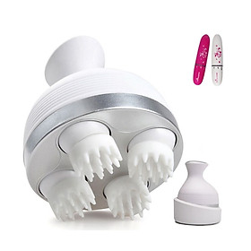 Máy Massage Đầu 3D Đa Năng Cầm Tay Mini 4 Đầu Massage, Đặc biệt phù hợp với đối tượng hay bị rụng tóc, tóc yêu, ít tóc hay gãy rụng - Hàng nhập khẩu - Tặng kèm máy massage cầm tay mini