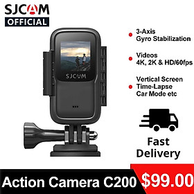 Camera hành động SJCAM C200 4K 24fps WiFi Gyro Filgizer Tầm nhìn đêm 40M Máy ảnh xe đạp máy xe đạp máy xe máy Máy ảnh thể thao Màu sắc: Tiêu chuẩn chính thức