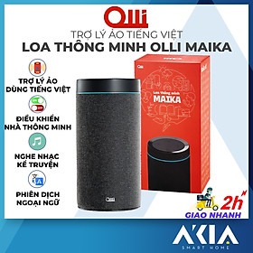 Loa thông minh OLLI Maika, Trợ lý ảo Tiếng Việt điều khiển thiết bị AKIA, Tuya, Yeelight, Có kho Nhạc và Truyện - Hàng chính hãng - Đen