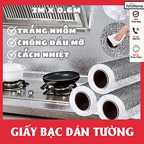 Cuộn Giấy Bạc Dán Bếp Cách Nhiệt, Miếng Decal Dán Tường Nhà Bếp Chống Thấm Bền Đẹp (Khổ 60cm)
