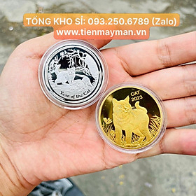 Mua  Giá KM  Cặp Tiền Xu Hình Con Mèo Úc Vàng  Bạc 2023 (2 đồng xu)