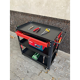 Mua Xe đẩy 3 ngăn màu đen 1 hộc kéo đỏ