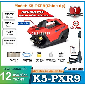 Máy rửa xe Kadusun| Máy phun xịt áp lực cao| Mô tơ cảm ứng từ| Điều chỉnh áp lực| Chế độ thông minh Auto Stop| Máy rửa xe mini | Máy xịt rửa gia đình tặng bình bọt tuyết