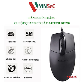 Chuột Có Dây A4Tech OP-720 - Hàng Chính Hãng
