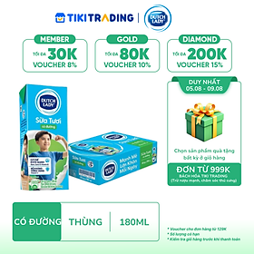Thùng 48 Hộp Sữa Tươi Tiệt Trùng Dutch Lady Cô Gái Hà Lan Có Đường (48X180ml)