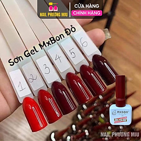 Sơn Gel Lẻ MXBON Số 5 Màu Đỏ Đô Tôn Da Mẫu Chai Mới Làm Nail Siêu Đậm Mướt, Bóng Mượt, Độ Bám Móng Cao, Lên Chuẩn Màu Ngay Từ Lớp Sơn Đầu Tiên