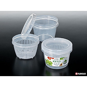 Mua Hộp nhựa đựng thực phẩm 2 lớp 500ml dáng tròn Nakaya Nhật Bản