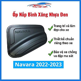 Ốp nắp xăng Navara 2022-2023 nhựa đen bảo vệ chống trầy trang trí ô tô