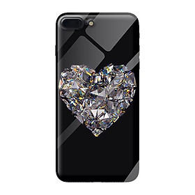 Ốp kính cường lực cho iPhone 7 Plus nền kim cương đen 1 - Hàng chính hãng