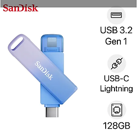 Mua USB 128GB Sandisk 2 đầu USB Type-C + L.ightning  Phone Drive SDIXD0N-128G-GN6TP - Hàng chính hãng - Hàng chính hãng