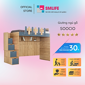 Giường tầng gỗ hiện đại cho bé SMLIFE Soocio  | Gỗ MDF dày 17mm chống ẩm | D234xR106xC190cm