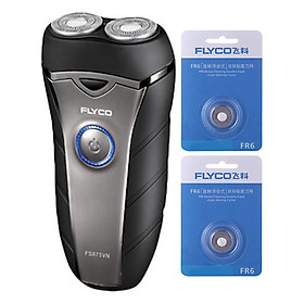 Combo Máy Cạo Râu Sạc Điện 2 Lưỡi Flyco FS-875VN Và Bộ Lưỡi Dao Cạo FR6 (2 Bộ)