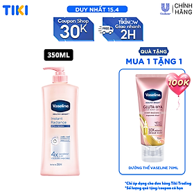 Sữa Dưỡng Thể 350Ml Vaseline Dưỡng Ẩm Sáng Da Instant Radiance Vi Chất Phản Quang Giúp Da Sáng Tức Thì Gấp 4 Lần