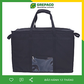 Túi Giữ Nhiệt Giao Nhận Hàng Thực Phẩm  Size Lớn (To) XXL Bằng Vải Bố Canvas Màu Đen Quai Xách 4 Hướng