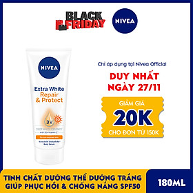 Tinh Chất Dưỡng Thể Dưỡng Trắng NIVEA Ban Ngày Giúp Phục Hồi & Chống Nắng SPF50 (180ml) - 88314