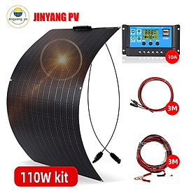 Bộ dụng cụ mặt trời 12V Hoàn thành 300W 200W 100W 24V ETFE PET 1000W Hệ thống năng lượng bộ sạc pin cho thuyền RV Màu: 110W Hệ mặt trời