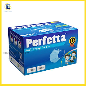 Khẩu trang Trẻ em cao cấp Perfetta Children 3 lớp Màu Xanh