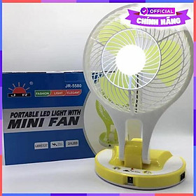 Mua Quạt Sạc Tích Điện Cao Cấp Kèm Đèn Vouller (Màu Ngẫu Nhiên) Tặng Kèm 1 Khăn Lau 30X30Cm - Hàng Chính Hãng